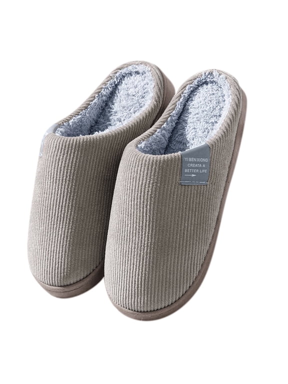 Mens for Men House Mens Scuff Slippers Warm Slip Soft Plush Mens Slippers Size 14 Flop Slippers Flip on Slippers for Men indoor Shoes Slippers Men's Slipper Brown 42-43