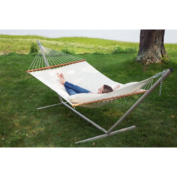 Ceara Olefin Double Hammock Porch Swing for Outdoor - Cream White
