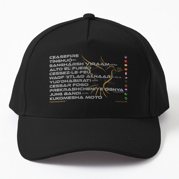 Ceasefire World Languages Baseball Hat, Village Values Series Multilingual Design, Classic Cap