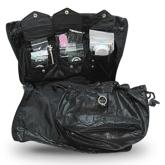 CeatedHair ResQ Wig Bag - Carry-All Kit with 12 Essential Tools for Wig Storage - Wig Travel Bag, Wig Organizer for Safe Storage - Travel Makeup Bag and Discreet Wig Storage - Black