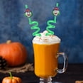 thumbnail image 1 of Cebalnir 10Pcs Halloween Party Favors Pumpkin Pattern Drinking Straws Goodie Gifts for Kids Halloween Party Supplies, Birthday Party Children's Straws Reusable Straws, 1 of 5