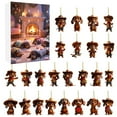 thumbnail image 1 of Cebalnir Christmas Dachshund Advent Calendar, Christmas Vacation Advent Calendar 2D Acrylic Dachshund Pendant Countdown Calendar Cartoon Ornaments Home Decorations, 1 of 9