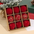 thumbnail image 1 of Cebalnir Christmas Decorations 9 Piece Flocked Christmas Balls Christmas Decoration SetMultiple Styles Of Christmas Tree Decorations Can Also Be Used For Other Party, 1 of 9