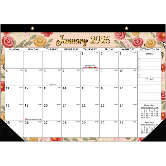 Cebalnir Desk Calendar - Jan 2026 - Jun 2027, 18 Months Large Monthly Desk Calendar, 17" x 12", Desk Pad, Large Ruled Blocks, to-do List & Notes, Best Desk/Wall Calendar for Planning or Organizing