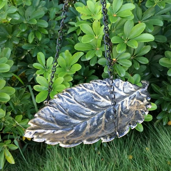 Cebalnir Hanging Bird Feeder Tray Durable Garden Bird Feeding Dish for Outdoor Use Stylish Leaf Design for Your Balcony Garden