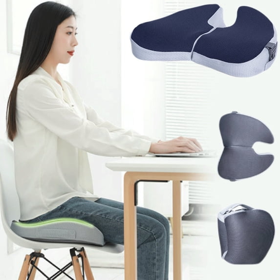 Cebalnir Orthopedic Foldable Seat Cushion For Office Chair Car Wheelchair Back Tailbone Pain Relief Memorys Foam Comfortable Support Pad