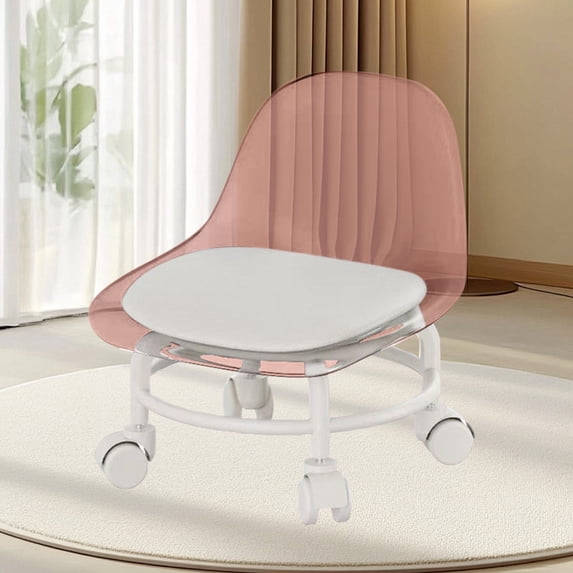 Cebalnir Pulley Low Stool Household Acrylic Wheel Small Stool Multifunctional Chair Children's Small Living Room Sofa Silent, Stylish, and Versatile