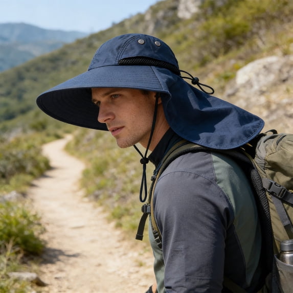 Cebalnir Sun Hat Outdoor Wide Brimmed Sun Protection Hat Windproof Shawl Sun Hat Fisherman Hat Breathable Sun Hat Travel Leisure Hat Spring And Summer Sunscreen Hat