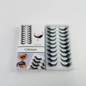 Cebensea False eyelashes,Fluffy 8D Wispy Natural Cross False Eyelash