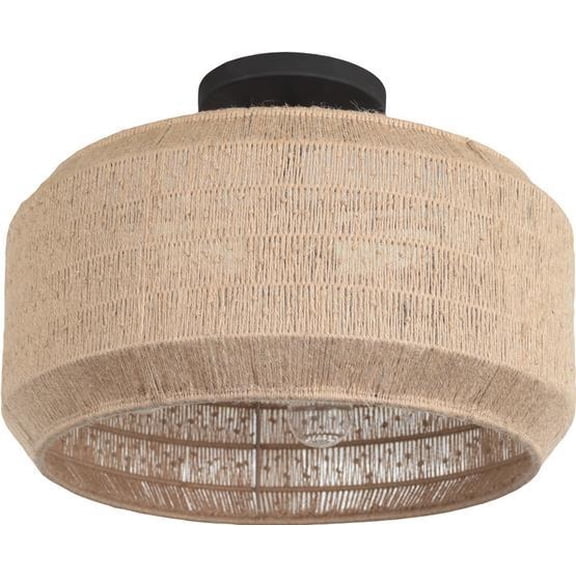 Cebu 16 Inch Matte Black Semi-Flush Light Fixture