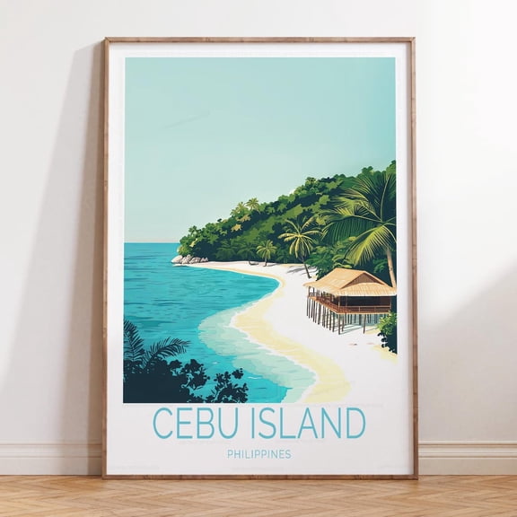 Cebu Island Philippines Coastal Landscape Print, Unframed Paper Print Size 8x12