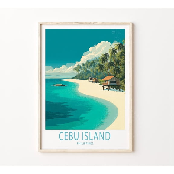 Cebu Island Philippines Travel Wall Art 2, Unframed Canvas 8x10in