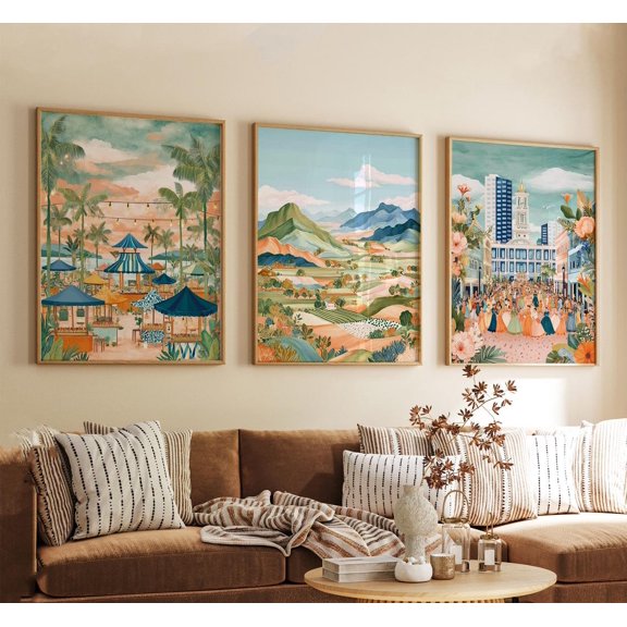 Cebu Philippines Wall Art Print Set, Tropical Landscape Travel Decor