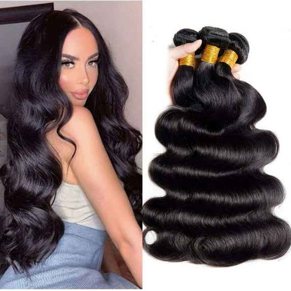 Cece Beauty Hair Body Wave Bundle Human Hair 3 Bundles, 100% Unprocessed Brazilian Virgin Hair Extension, 16/18/20 Inches