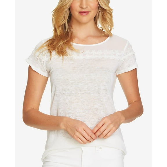 Cece Linen Mixed Media Top Ultra White XL