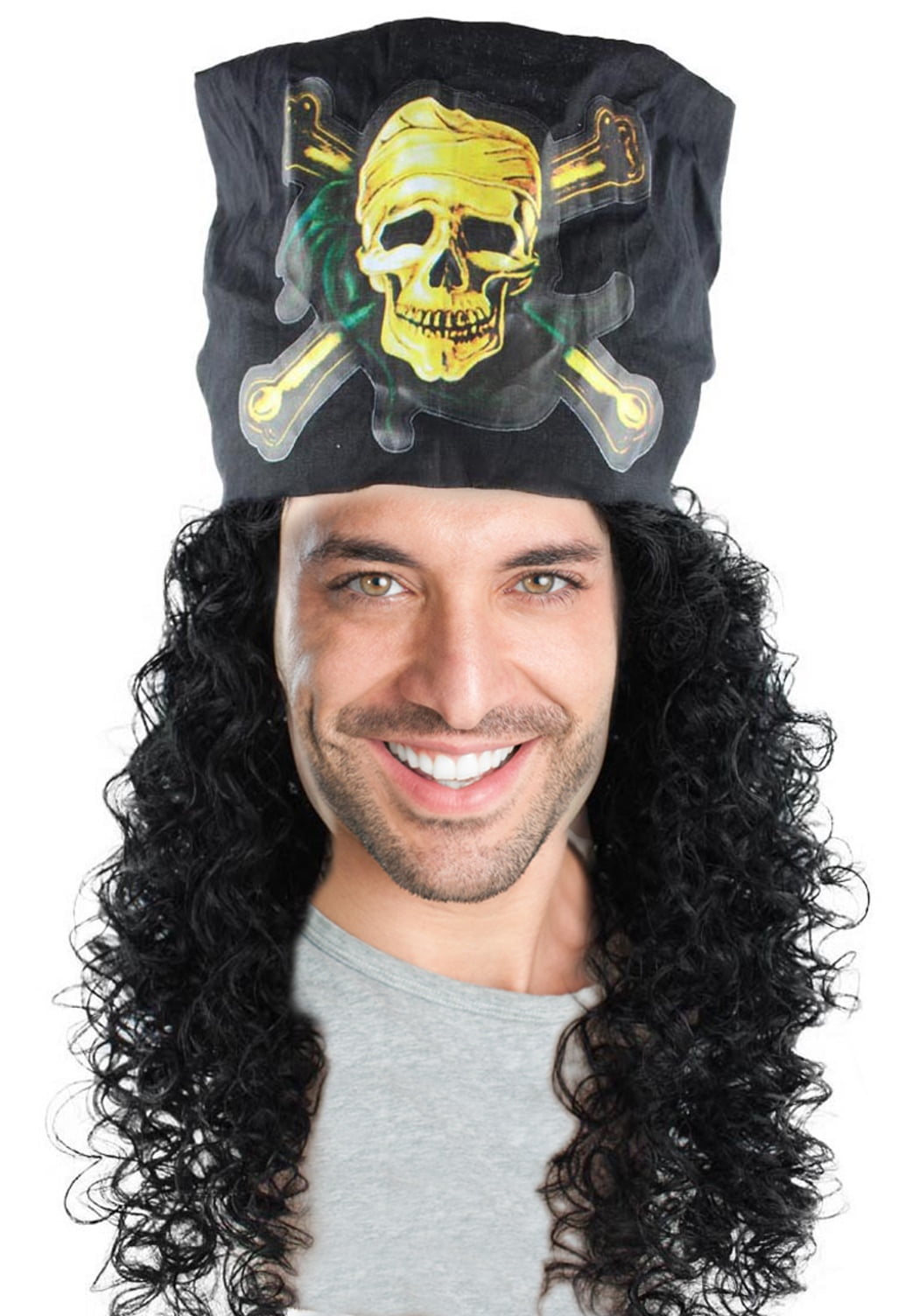 Cece Mens Pirate Wig Captain Hook Hair Wigs for Cosplay Costume Party  Halloween, Black 