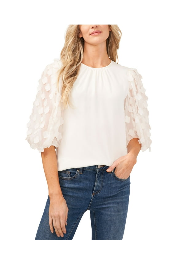 Mixed Media Top New Ivory S