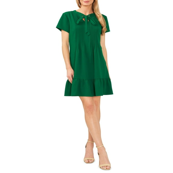 Cece Short Sleeve Pintuck Dress W Tie,Womens