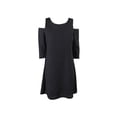 thumbnail image 1 of Cece Womens Black Cold-Shoulder Textured A-Line Dress XS, 1 of 1
