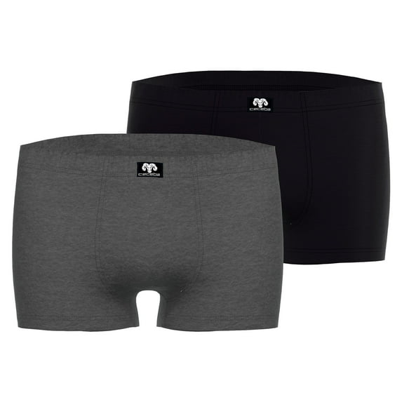 Ceceba Men Boxer Shorts, 2-Pack - Convex, Underwear, Logo, Single-Coloured Black/Grey 7Xl