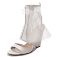 thumbnail image 1 of Cecelia New York AMELIA Peep Toe Shootie White Mesh Bridal Chic Sandal Pumps (White, 8.5), 1 of 3