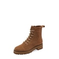 thumbnail image 1 of Cecelia New York Chance Nutella Ankle Brown Suede Lace Up Rounded Toe Booties (Nutella, 7.5), 1 of 4