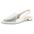 thumbnail image 1 of Cecelia New York Cleo Embellished Slingback Pointed Toe Flats SILVER Clear (SILVER/SILVER DOME, 6.5), 1 of 4