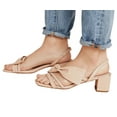 thumbnail image 1 of Cecelia New York Cosette Slingback Heels NUDE Block Heel Open Toe Retro Pumps (Beige, 7.5), 1 of 4