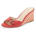 thumbnail image 1 of Cecelia New York Donna Wedge Sandals Slip On Open Toe Wrapped Heel Open Toe Mule (Red Heart, 7), 1 of 6