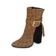 thumbnail image 1 of Cecelia New York Erika Block Heeled Boots Mini Cheetah Leopard Suede Booties (Mini Cheetah, 7.5), 1 of 4