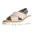 thumbnail image 1 of Cecelia New York Gabby Wedge Heeled Leather Crisscross Platform Sandal LEO TAUPE (LEO TAUPE, 8), 1 of 4