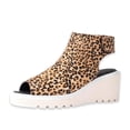 thumbnail image 1 of Cecelia New York Gianna Leopard Wedge Peep Toe Adjustable Ankle Strap Sandals (LEOPARD, 10), 1 of 5