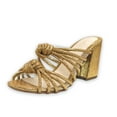 thumbnail image 1 of Cecelia New York Harper Gold Fashion Slip On Open Toie Knotted Heeled Sandals, 1 of 1