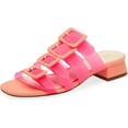 thumbnail image 1 of Cecelia New York Lexington Pink Multi Buckle Straps Open Toe Heel Slide Sandals (Pink Multi, 8), 1 of 1