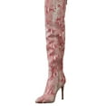 thumbnail image 1 of Cecelia New York Manny Pink Snake High Heel Over Knee Pointed Toe Heel Tall Boot (Pink Snake, 11), 1 of 4