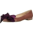 thumbnail image 1 of Cecelia New York Maria Loafer Rose Plum Pointy Velvet Flower Fashion Ballet Flat (ROSE/PLUM, 5.5), 1 of 3