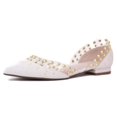 thumbnail image 1 of Cecelia New York Min White Lizard Ballet Flats Clear Chic Pointed Toe Shoes (White Lizard, 6.5), 1 of 1