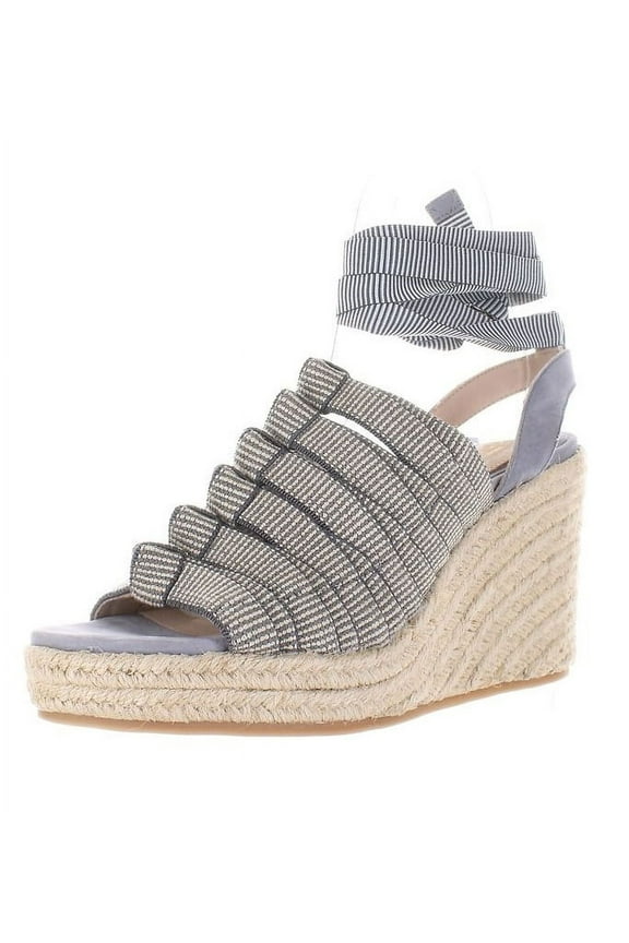Serena Off Denim Faded Jeans Espadrille Wedge Platform Sandals (Off Denim Faded Jeans, 9)