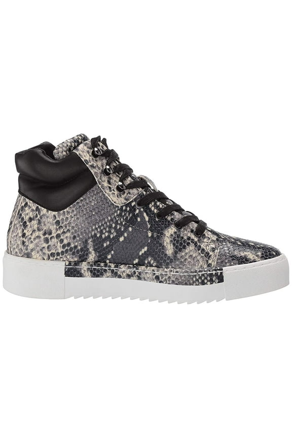 Silow Leather Platform High Top Sneaker Black/White Snake (Black/White Natural Snake, 6.5)