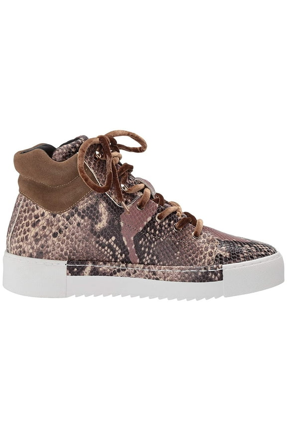 Silow Leather Platform Lace-up Sneaker Beige Natural Snake (Beige Natural Snake, 8.5)