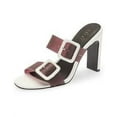 thumbnail image 1 of Cecelia New York Vicki Black/White Slip On Open Toe Block Heel Fashion Sandals (Black White, 11), 1 of 5