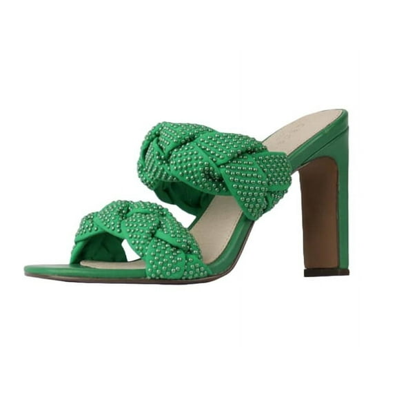 Cecelia New York Vixon Kiwi Caviar Beads Embellish Braided Vamp Straps Sandals (Kiwi Caviar, 11)