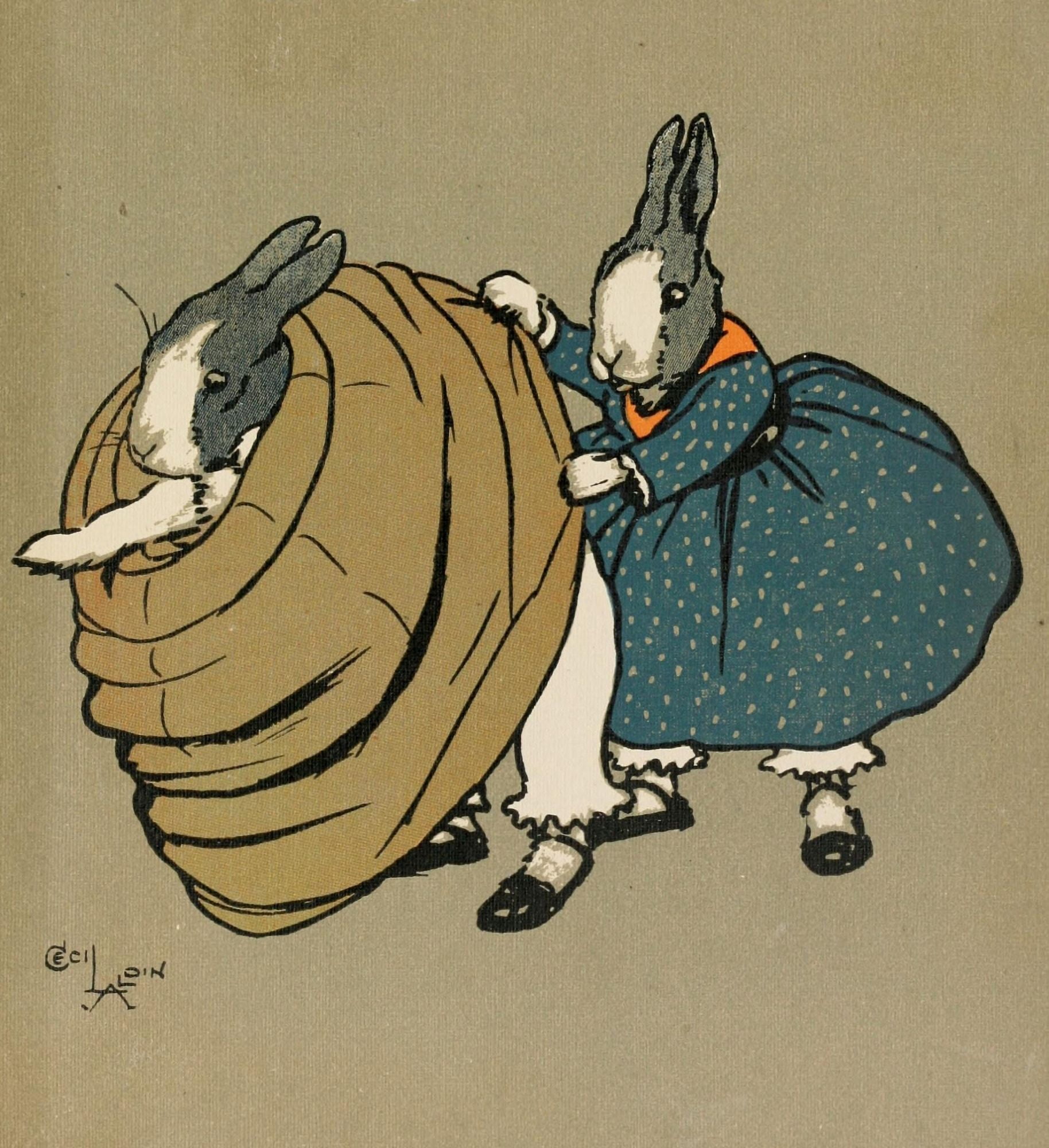 Cecil Aldins Merry Party 1913 Bunny crinoline Canvas Art - Cecil Aldin (18 x 24)