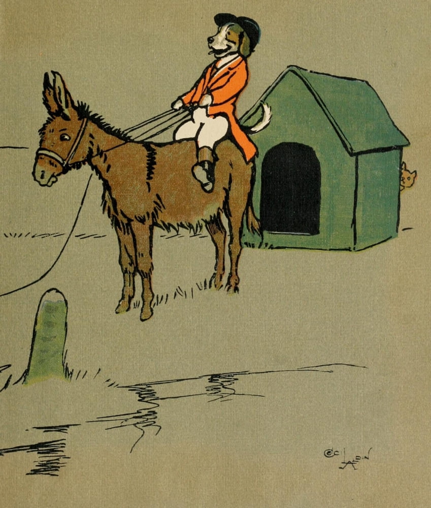 Cecil Aldins Merry Party 1913 Donkey derby Canvas Art - Cecil Aldin (24 x 36)
