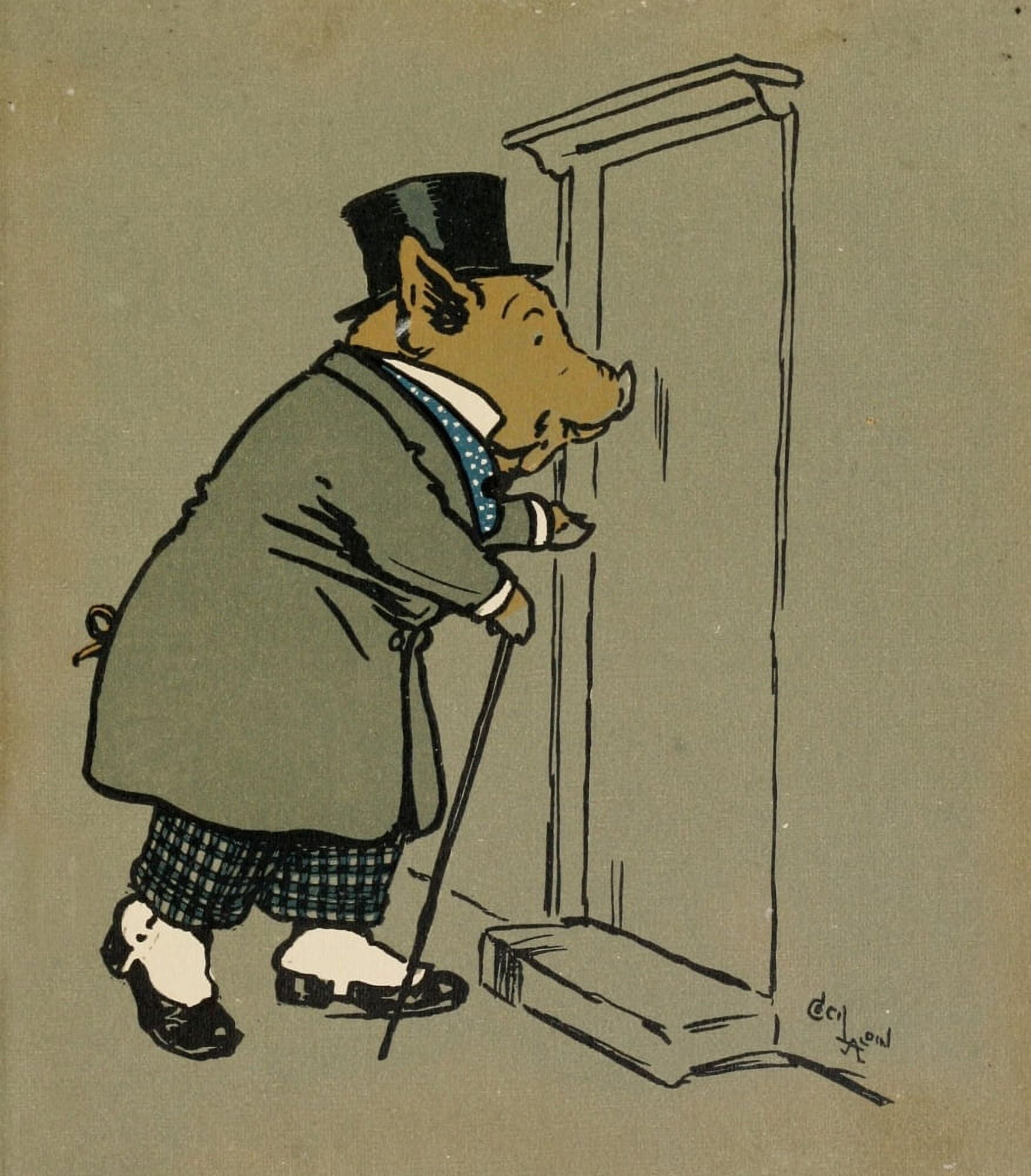 Cecil Aldins Merry Party 1913 Stately pig Canvas Art - Cecil Aldin (24 x 36)