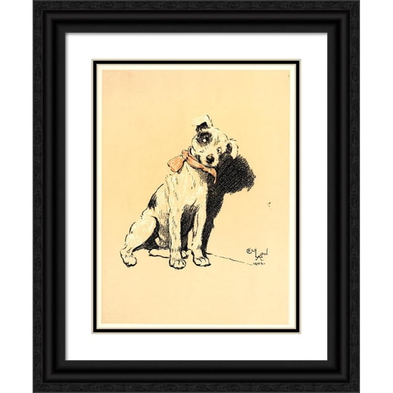 Cecil Charles Windsor Aldin 19x24 Black Ornate Framed Double Matted Museum Art Print Titled: A Dog Day Pl 02 (1902)