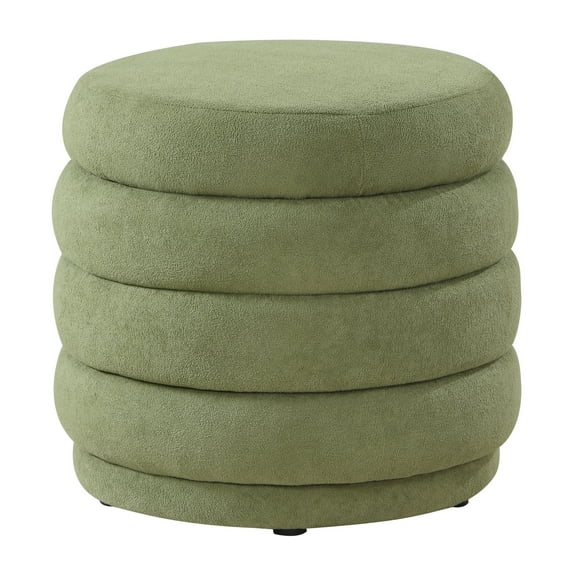 Cecil Storage Ottoman in Moss Green Fabric