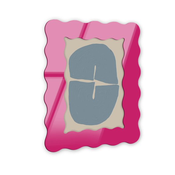 Cecile Eclectic Wall Art – Magenta Wavy Acrylic Wall Frame, 13.5x18.5 – Sculptural Dimensional Wall Art – Modern Decor by NOTORIART