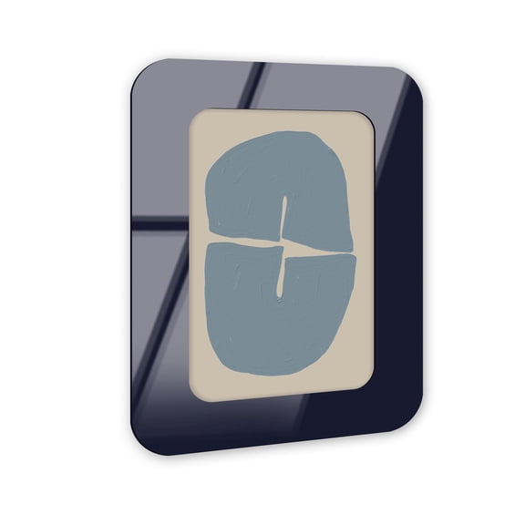 Cecile Eclectic Wall Art – Navy Rounded Acrylic Wall Frame, 27.5x39.5 – Sculptural Dimensional Wall Art – Modern Decor by NOTORIART