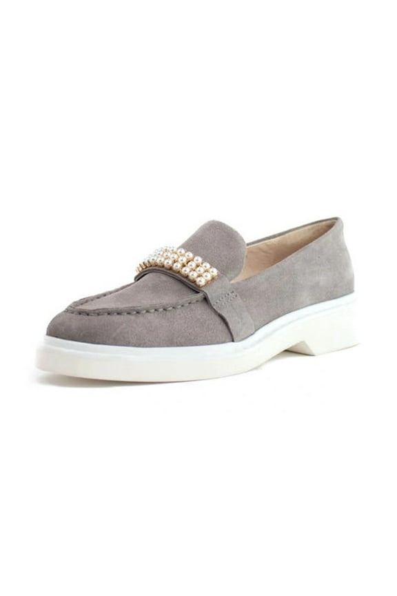 Cecilia New York Rita Smooth Suede Finish Chic Style Loafer Shoe EMELIO GRAY (6.5, EMELIO GRAY)